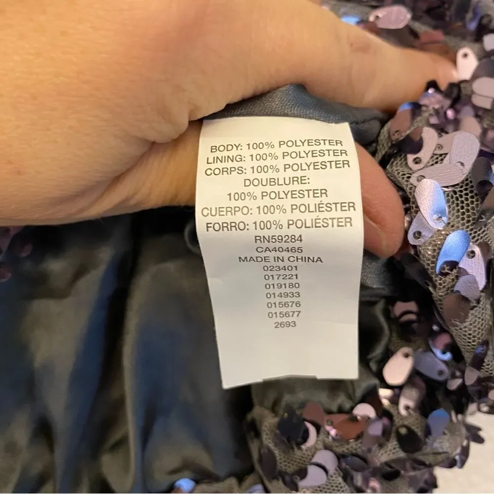 Children's Place gray lavender silver metallic bubble Sequin Skirt -12